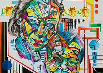 Marcin Wolski - Akryl na płótnie Portret