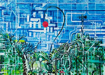 Marcin Wolski - Akryl na płótnie  Widok z mojego okna