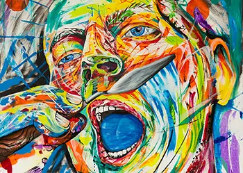 Marcin Wolski - Akryl na płótnie Auto portret