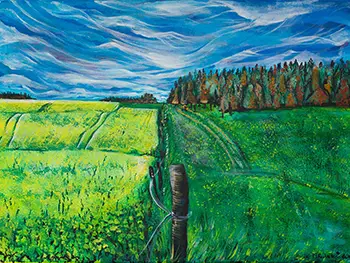 Marcin Wolski - Akryl na płótnie Rzepakowe pola