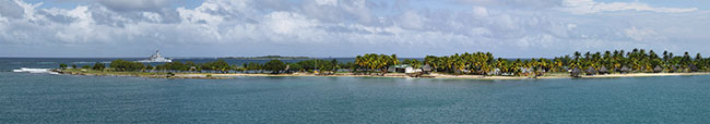 Venezuela - Borburata Bay, peninsula with palms
